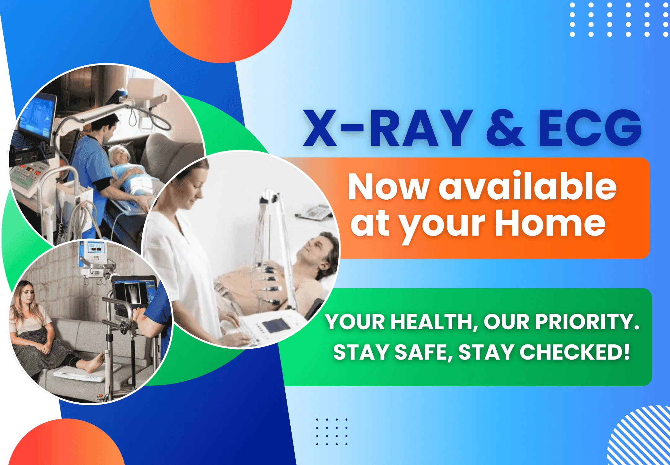 X-Ray at home in ranchi, ecg test at home in ranchi, x-ray and ecg services available at your home